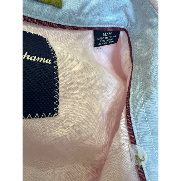 Tommy Bahama Mens Pink Relaxed Linen Long-Sleeve Button-Up Shirt Size Medium - Picture 8 of 13